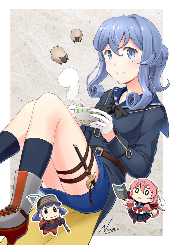 装備妖精 ,ゴトランド(艦これ) 「明日は超どりゅふぇす…参加したかったなぁ。気持ちだけでも楽しもうということで過去」|ナオ@4/23西海ノ暁60呉のイラスト