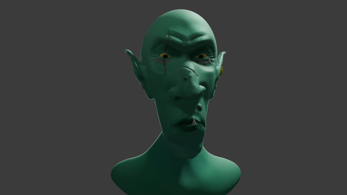 derpyFishStudio's tweet image. Pulled this one out of the closet! Dusting off Blender to see where it takes me. What you think? His name is Neshfot, the goblin miner. #blender #dmodelling