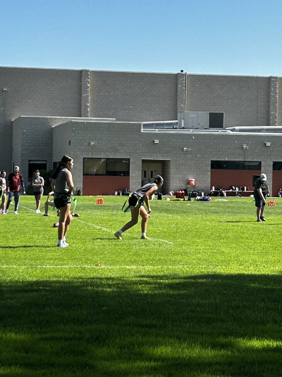 OLCoachCam's tweet photo. And now…High School Flag Football! 🏈What can’t this girl do! #StJosephHS #GoJesters  #GirlDad https://t.co/qmb1rqsgtc