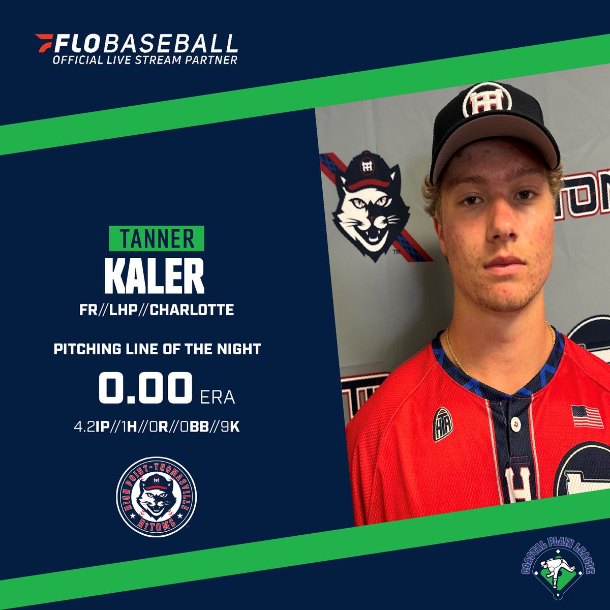 Coastal Plain League (@cplbaseball) on Twitter photo Friday's Lines of the Night are <a href="/MizzouBaseball/">Mizzou Baseball</a> utility player <a href="/d1Cam017/">Cameron S. Benson</a> from the <a href="/BBigfoots/">Boone Bigfoots</a> and <a href="/HTHiToms/">High Point-Thomasville HiToms</a> pitcher <a href="/KalerTanner/">Tanner kaler</a> from <a href="/unccharlotte/">UNC Charlotte</a> Friday's Lines of the Night are <a href="/MizzouBaseball/">Mizzou Baseball</a> utility player <a href="/d1Cam017/">Cameron S. Benson</a> from the <a href="/BBigfoots/">Boone Bigfoots</a> and <a href="/HTHiToms/">High Point-Thomasville HiToms</a> pitcher <a href="/KalerTanner/">Tanner kaler</a> from <a href="/unccharlotte/">UNC Charlotte</a>