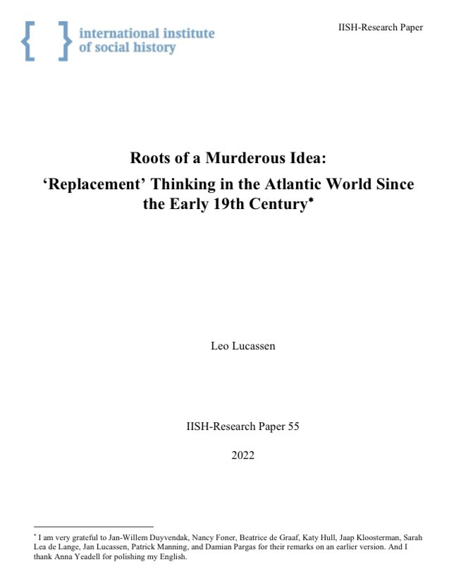 Nu omvolkings-denkers niet alleen ons parlement voorzitten, maar ook minister worden: dit is een racistische (en antisemitische) complottheorie, met wortels in vroeg-negentiende eeuws Amerika. En een ideologie die terroristen als Breivik inspireerde.

iisg.amsterdam/files/2022-10/…