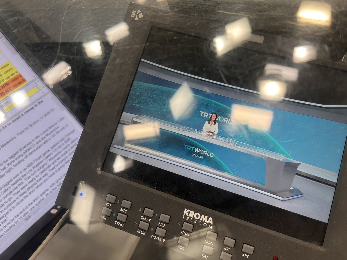 Getting settled in behind the desk - join me for all you international news - from the latest in #Gaza, a special report from on board a US navy vessel in the Red Sea,  the new era of South African politics and what happened at the #Euros2024 last night - on on <a href="/trtworld/">TRT World</a>