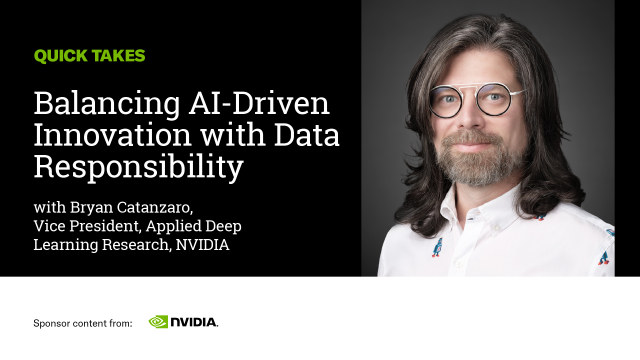 Discover how to balance AI-driven innovation with data responsibility. Hear Bryan Catanzaro, VP of Applied Deep Learning Research at NVIDIA, discuss how #AI is driving transformation and data evaluation at organizations everywhere. Watch now. bit.ly/4ez8eK6