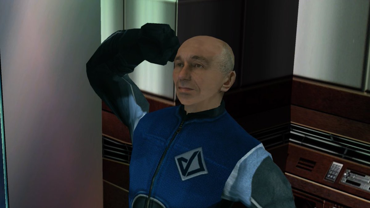 Replaying the remake of Perfect Dark and love that <a href="/RareLtd/">Rare Ltd.</a> put Peter Molyneux’s face on one of the guards Joanna absolutely clobbers #xbox #PerfectDark