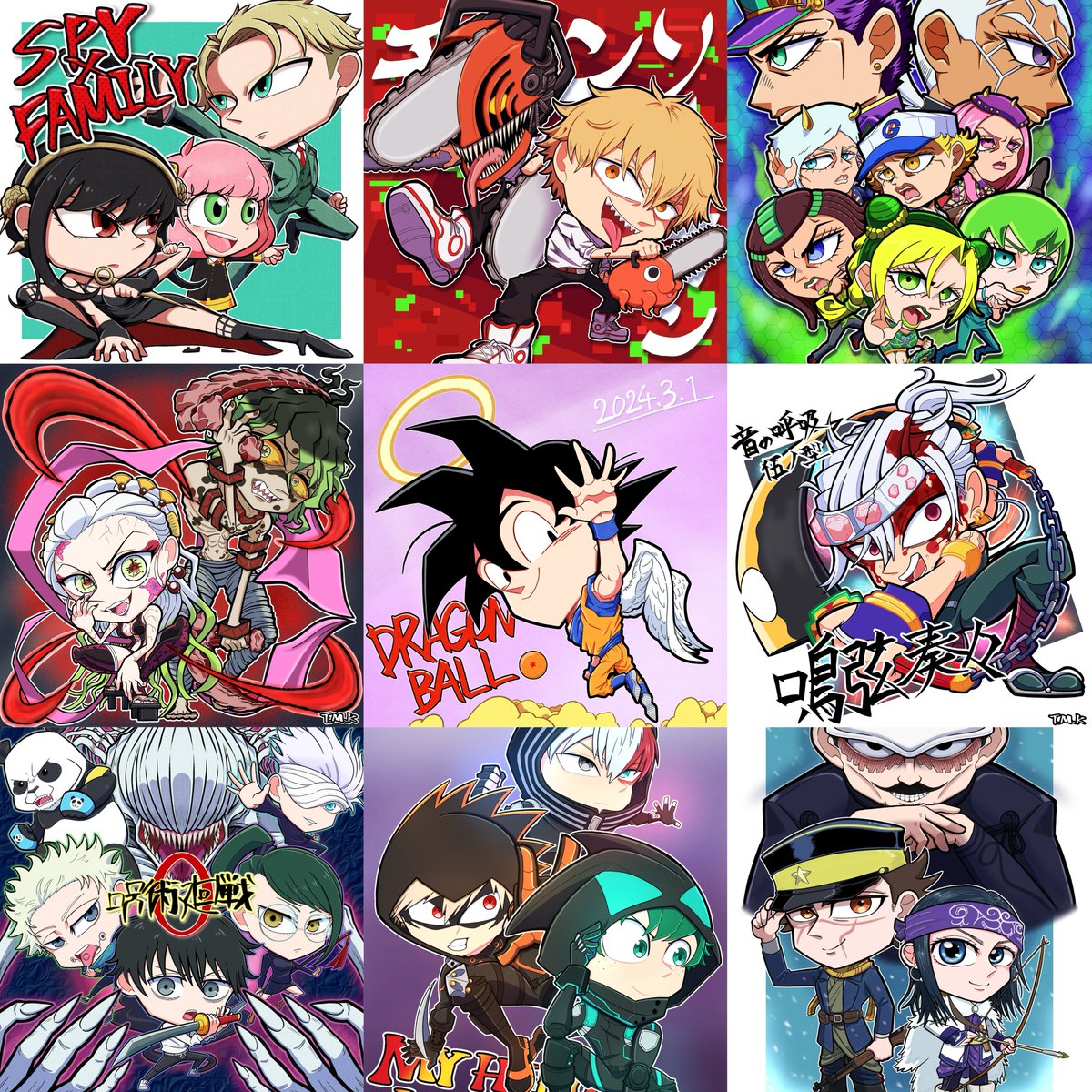 ジャンプ漫画イラスト詰め合わせ❤️‍🔥 #イラスト #illust