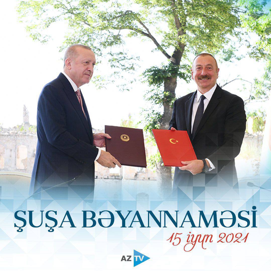 aztvresmi's tweet photo. "Azərbaycan Respublikası ilə Türkiyə Respublikası arasında müttəfiqlik münasibətləri haqqında Şuşa Bəyannaməsi"nin imzalanmasından 3 il ötür https://t.co/Zp5knorXim