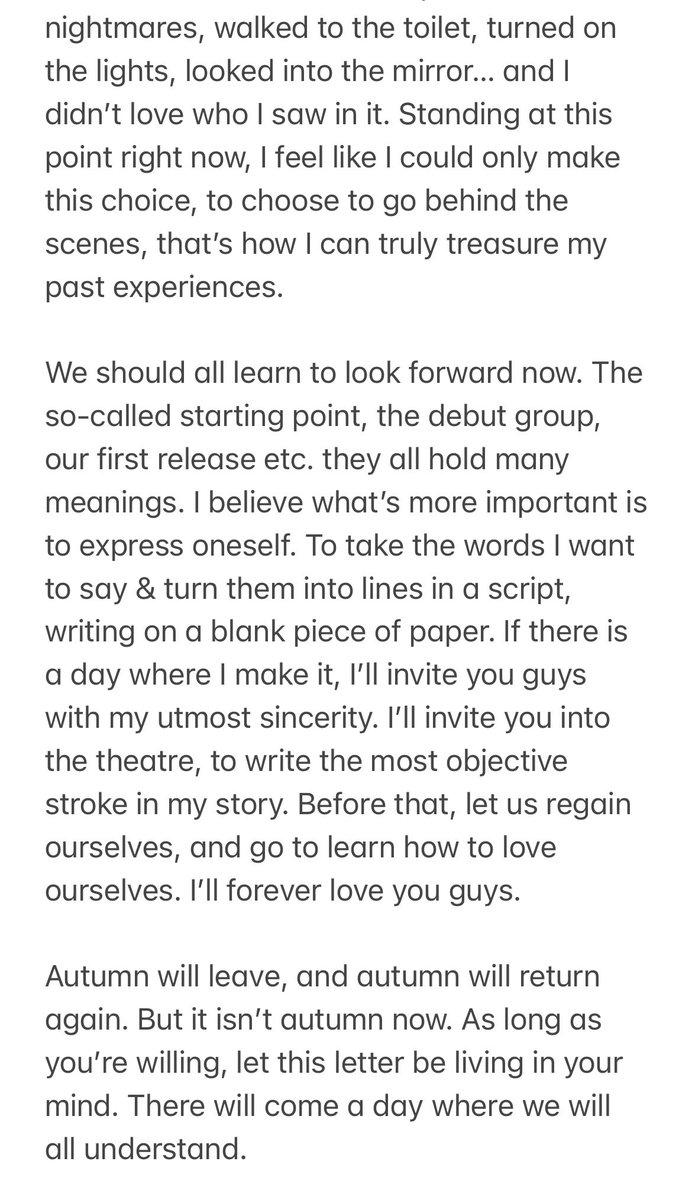 Guanlin’s final letter delivered to Lvzhi

Let’s meet again in autumn 💚