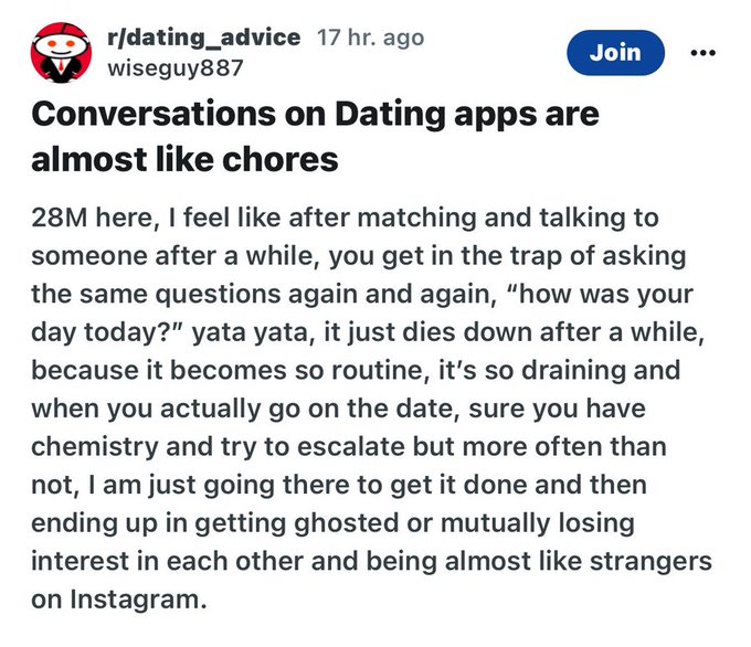 What is going on with people today? Dating is suppose to be fun. Have fun! Make it fun! This sounds like<a href="/tag/clip"class="tags"><span>#clip</span></a>