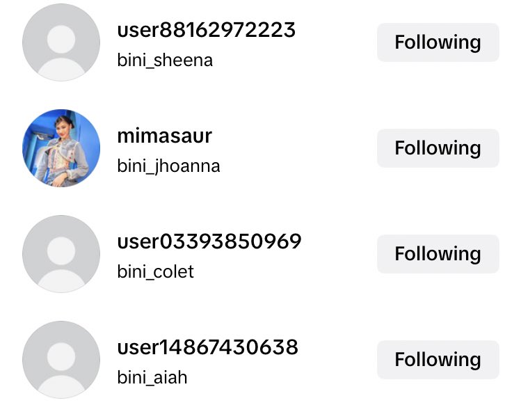 binissante's tweet photo. 7/8 BINI MEMBERS' TIKTOK ACCOUNT IS BANNED. VERIFY THEIR ACCOUNTS!!!

Please do something about BINI's banned tiktok account (bini_maloi, bini_aiah, bini_mikha, bini_stacey, bini_sheena, bini gwen, bini_colet) @TikTokSupport @TikTokPH @StarMusicPH @BINI_ph https://t.co/17oAuW7gLq