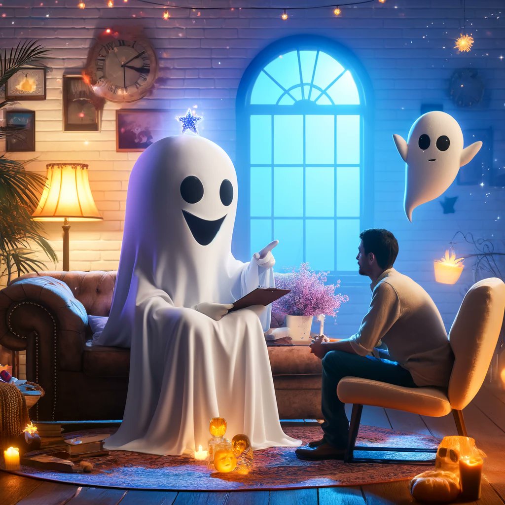 Naturally_Wkd's tweet photo. Why did the ghost become a therapist? He had a knack for dealing with people’s haunted pasts! #SassySaturday #GhostJokes #Therapist https://t.co/WiwfhmwYSh