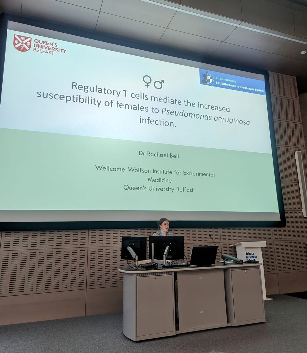 Yesterday I got the chance to present our labs research on #tregs and #sexdifferences in response to infection at <a href="/SexDiffImmuno/">Sex Differences in the Immune System</a> in Dublin. Thank you so much to the organisers for this opportunity, it was a fantastic day of talks !  <a href="/dr_beckie/">Beckie Ingram</a>
 <a href="/WWIEM_QUB/">Wellcome-Wolfson Institute Experimental Medicine</a> #womeninSTEM