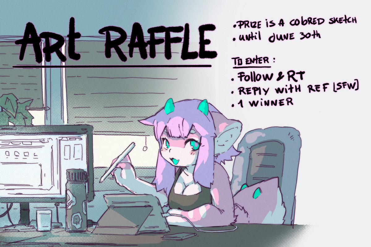 ART RAFFLE TIME
Doing this for the first time so let’s see how that goes ^w^
Will pick the winner around the 30th of June !
Prize will be a colored sketch with the specifications of your choosing !
Good luck :D