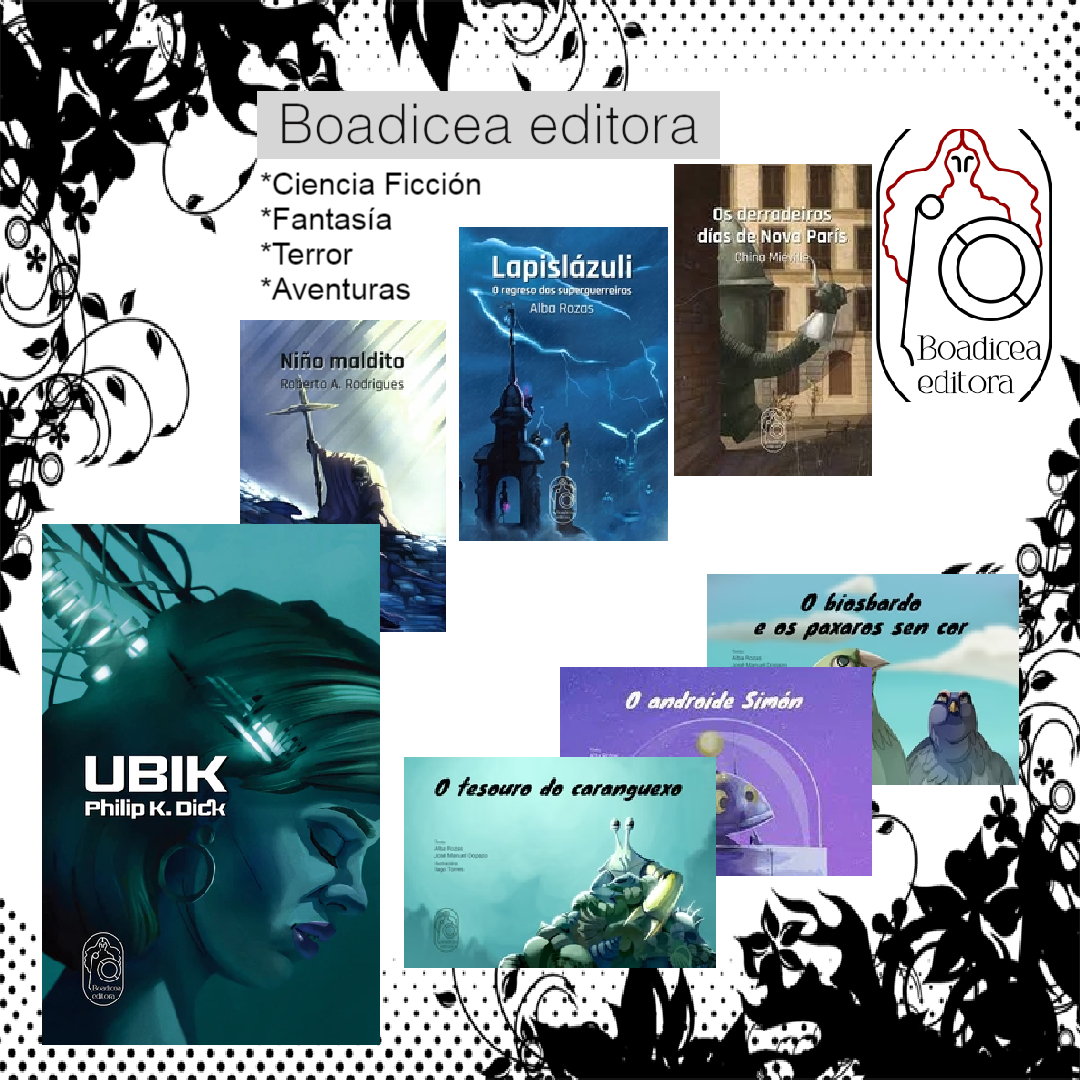 Librería Abrente (@libreriaabrente) on Twitter photo Boadicea Editora
Centránse nos eidos da fantasía, a ciencia ficción e o medo, entroncando coa tradición europea, asiática e anglosaxona destes xéneros.
Infantil , xuvenil (a partir de 12 anos) e adulto (de 16 anos en diante).
<a href="/BoadiceaEditora/">Boadicea Editora</a>
libreriaabrente.es/collections/bo… Boadicea Editora
Centránse nos eidos da fantasía, a ciencia ficción e o medo, entroncando coa tradición europea, asiática e anglosaxona destes xéneros.
Infantil , xuvenil (a partir de 12 anos) e adulto (de 16 anos en diante).
<a href="/BoadiceaEditora/">Boadicea Editora</a>
libreriaabrente.es/collections/bo…