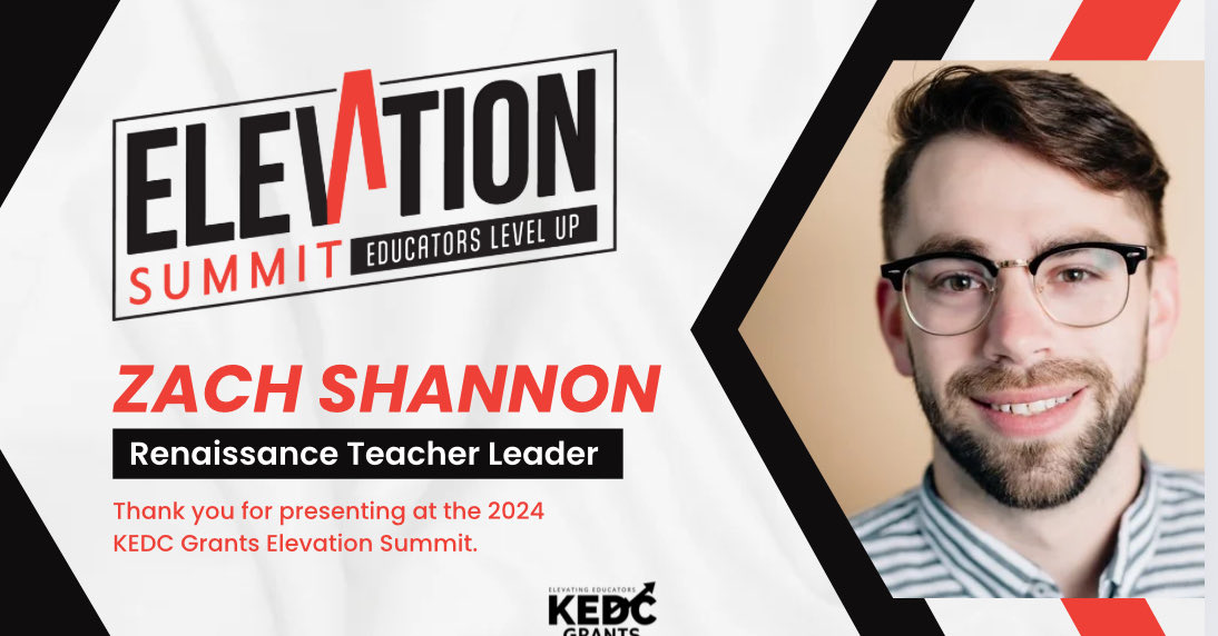 KedcARTS's tweet photo. Join us in celebrating Renaissance Leader, Zach Shannon, an absolute inspiration! At Elevation Summit he showcased innovation &amp; dedication with an incredible session on music for ALL students with steel drums! ⁦@KEDC1⁩ ⁦@KEDCGrants⁩ https://t.co/Zj9QwYOwxt