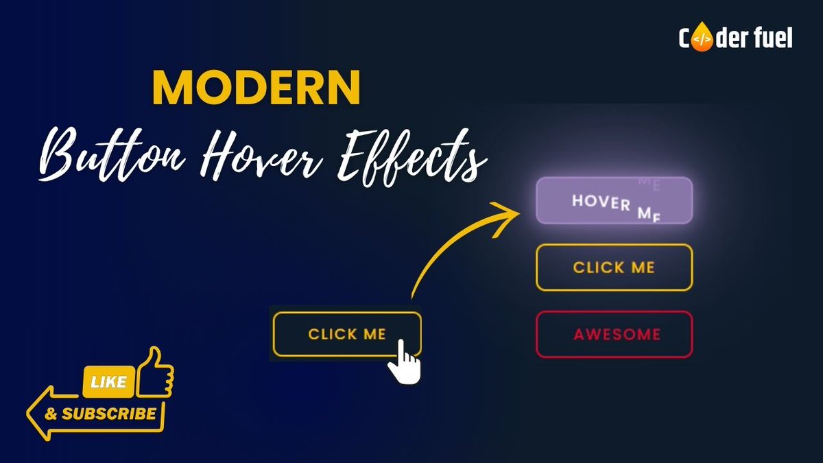 coder_fuel0's tweet image. Modern Button Hover Effects using CSS &amp;amp; Javascri
youtu.be/YtPl1Nf72CY
#WebDesign #CSS #HoverEffects #JavaScript #FrontendDev #CSSDesign #InteractiveDesign #WebAnimation #DesignInspiration #ButtonDesign #ResponsiveDesign #CodeChallenge #DevCommunity #WebDesignTips #coderfuel