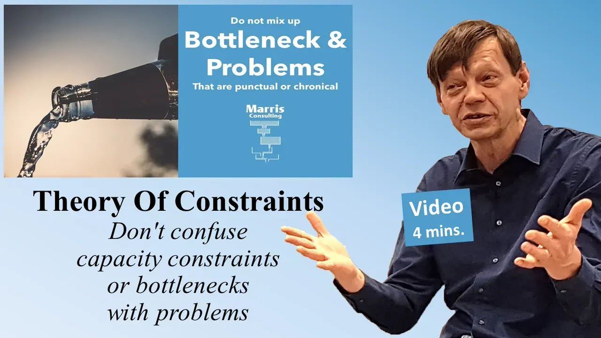 PMarris's tweet photo. Theory Of Constraints - Do not mix up bottlenecks and problems. They are not the same thing. 4 minute video explanation by @PMarris
https://t.co/UVSq8eWMVJ
#TheoryOfConstraints #Goldratt #Bottlenecks #Problems #ProblemSolving #5FocusingSteps https://t.co/haxPgZO0SO