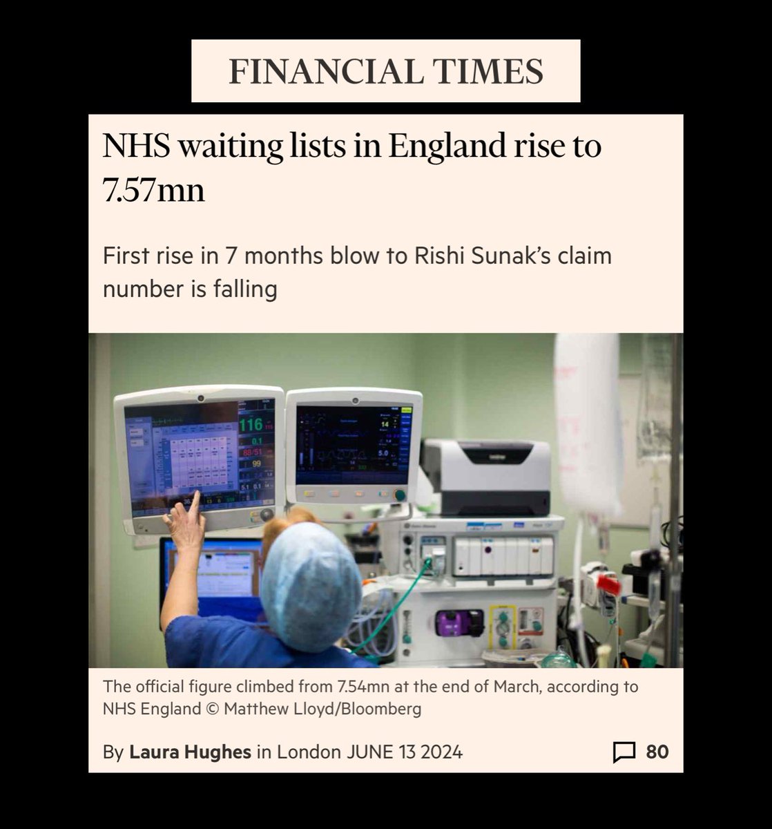 Dr Andrew Meyerson (@andrewmeyerson) on Twitter photo Dear <a href="/Conservatives/">Conservatives</a>,
14 years ago you inherited the #1 ranked healthcare system on the planet and look what you've done: We now have the longest GP, A&E, cancer, and outpatient waiting lists in NHS history. 7.6m people long. You don't deserve power. You deserve prison.
#SOSNHS Dear <a href="/Conservatives/">Conservatives</a>,
14 years ago you inherited the #1 ranked healthcare system on the planet and look what you've done: We now have the longest GP, A&E, cancer, and outpatient waiting lists in NHS history. 7.6m people long. You don't deserve power. You deserve prison.
#SOSNHS