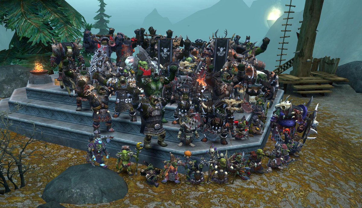 Zhuf8's tweet photo. 10 aniversario del gremio de pieles verdes Da Freebooterz en  @WAR_RoR se montó el gran waaaagh!! ⚔️⚔️
#warhammer https://t.co/w5mopyfW0r