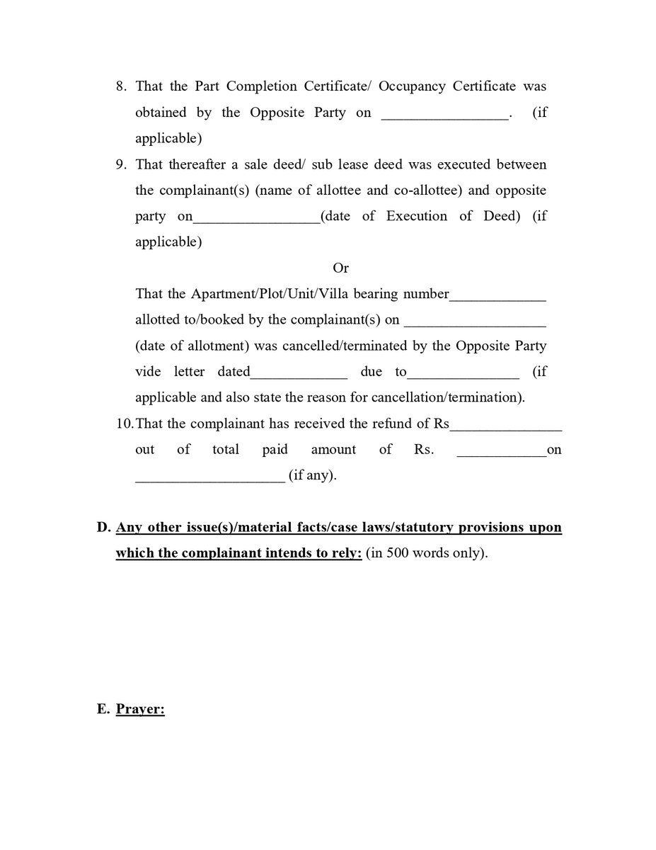 UPRERAofficial's tweet image. प्राधिकरण द्वारा शिकायतकर्ता के याचित अनुतोष तथा पीठ में हुई बहस के अनुसार अंतिम आदेश जारी करने के पूर्व शिकायतकर्ता द्वारा अपने वाद को बल देने के लिए लिखित बहस प्रस्तुत करने की व्यवस्था की गई है। यह एक ऐसा अभिनव प्रयास किया है जिसमें (1/2)
#UPRERA #writtensubmission #finalorder