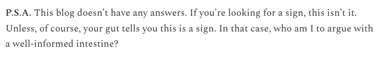 the recent blog i wrote comes with a PSA :)