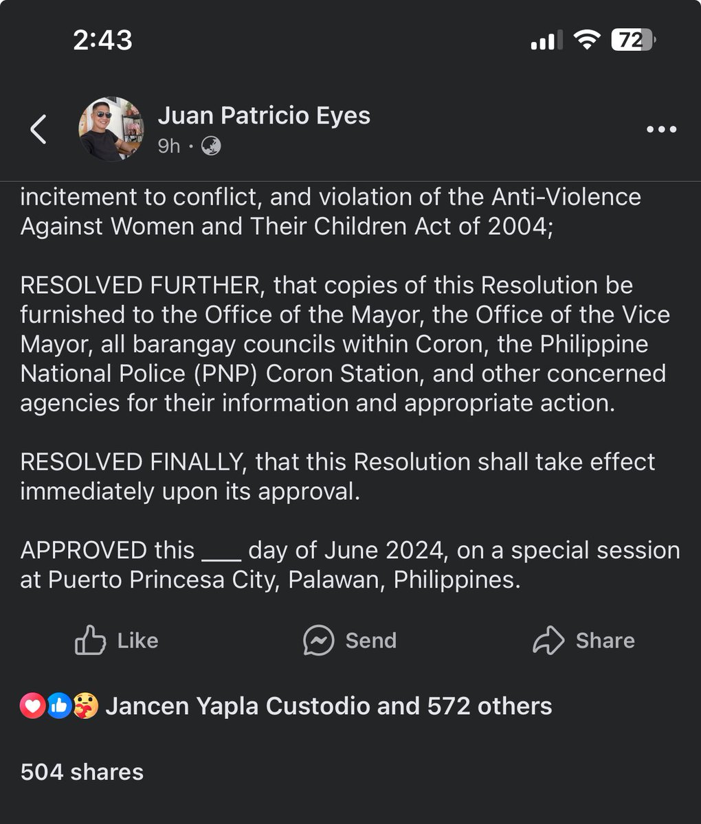 marraroma's tweet photo. I am from Coron and nagsulat na ng motion ang SB namin sa mga taong to. Who do they think they are na biglang magaamok sa OPISINA PA MISMO NG MAYOR? At na akala mo eh utang na loob ng Coron ang pagpunta nila! https://t.co/IsPXSWmtvr