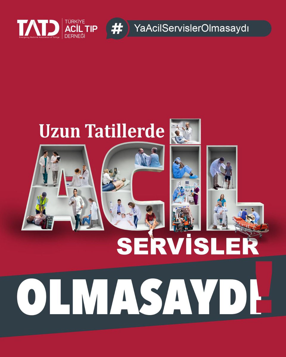 TrTATD's tweet photo. Uzun tatillerde tüm sağlık hizmetleri AKSAR!

⛔️Uzun tatillerde hastanelerin tek giriş kapısı acil servislerdir ve bu nedenle acil servislerde aşırı yoğunluk ve hasta sayısında artış olur. https://t.co/y8Qi1c1Ki6