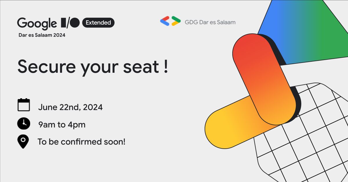 Are you ready for #GoogleIO in Dar es Salaam? 
Secure your early ticket and be ready  to find opportunities and network into the tech world with other techies. 
😀🥳🔥

Register here: bit.ly/googleIODar
#googleio2024
#googleio