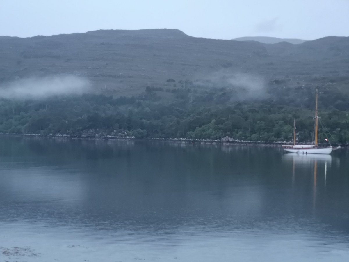calummorman's tweet photo. Day 8 summer trip with @eileen_morman Fast down wind to Loch Torridon then upwind with dieing breeze to #Shieldaig Went to the pub for Scotland v Germany good atmosphere bad result https://t.co/QZoRBFYiur