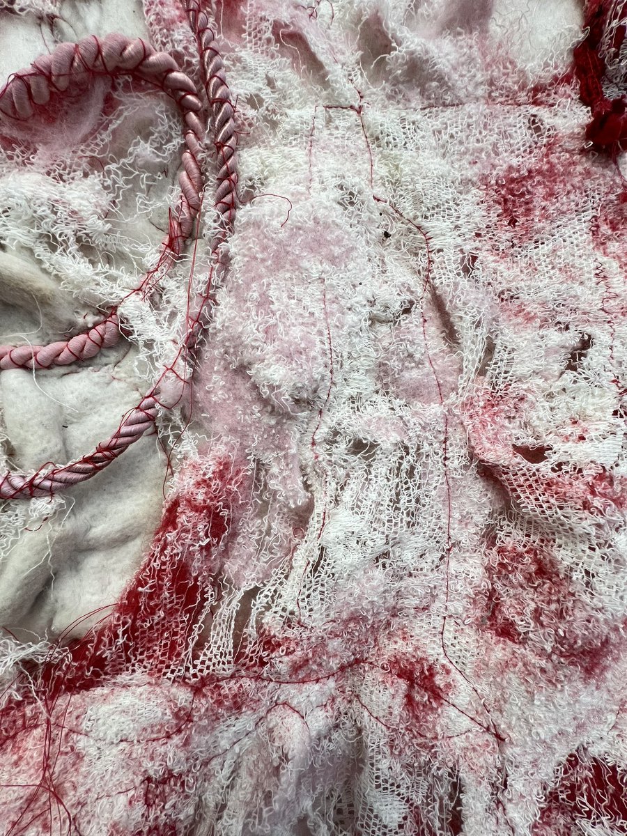 Past Impressions’  so this is home life  #homelife #textileWork #pink #recycledmaterials  #wallhanging