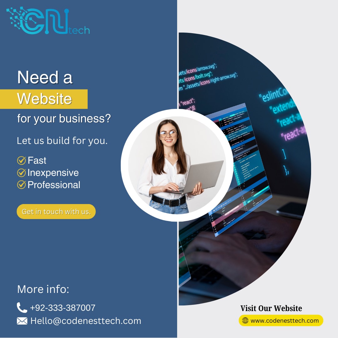 codenestech's tweet image. Need a website for your business? Let us build it for you! Fast, inexpensive, and professional, our team ensures top-notch quality without breaking the bank. Get started today!  #AffordableWebsites #FastWebDevelopment #BusinessGrowth #DigitalMarketing #CodeNestTech