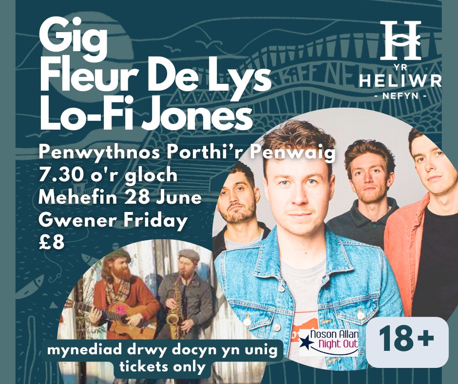Yr Heliwr - Nefyn (@yrheliwrnefyn) on Twitter photo Llond llaw o docynnau ar ol
Few tickets left
<a href="/fleurdelysband/">Fleur de Lys</a> #lofiJones
<a href="/NOutNAllan/">NightOut-NosonAllan</a> #CelfCymru #ArtsWales
#NosonAllanNightOut Llond llaw o docynnau ar ol
Few tickets left
<a href="/fleurdelysband/">Fleur de Lys</a> #lofiJones
<a href="/NOutNAllan/">NightOut-NosonAllan</a> #CelfCymru #ArtsWales
#NosonAllanNightOut