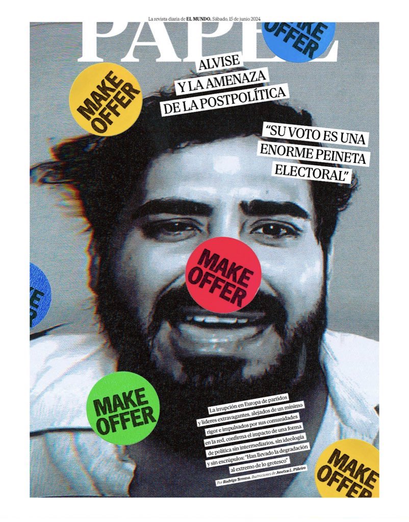Analizamos hoy el fenómeno Alvise y el impacto de la postpolítica en todo el mundo. 

“Su voto es una enorme peineta, un insulto en formato electoral”

“Nunca los bufones y las payasadas tuvieron tanta influencia en la vida política”

elmundo.es/papel/historia…