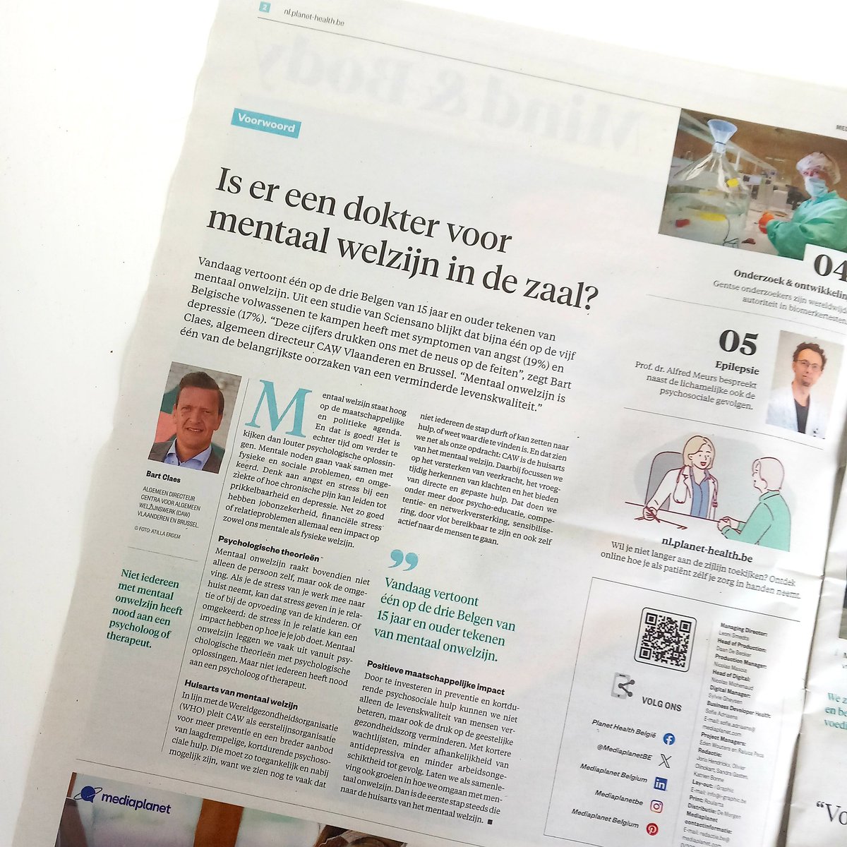 CAW (@cawgroep) on Twitter photo Is er een dokter voor mentaal welzijn in de zaal? #opinie preventie en breder aanbod van laagdrempelige, kortdurende psychosociale hulp. <a href="/BartAClaes/">Bart Claes</a> <a href="/WouterTorfs/">Wouter Torfs</a>
nl.planet-health.be/mind-body/is-e… Is er een dokter voor mentaal welzijn in de zaal? #opinie preventie en breder aanbod van laagdrempelige, kortdurende psychosociale hulp. <a href="/BartAClaes/">Bart Claes</a> <a href="/WouterTorfs/">Wouter Torfs</a>
nl.planet-health.be/mind-body/is-e…