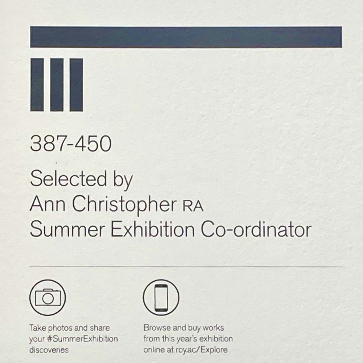 Overjoyed, and overwhelmed, that my two tracing paper pieces have been selected to hang in Room lll of the Summer Exhibition with so many amazing artists including Sammy Dent, Anna Barriball, Gillian Wearing and El Anatsui. Heartfelt thanks to AnnChristopher, what an honour!