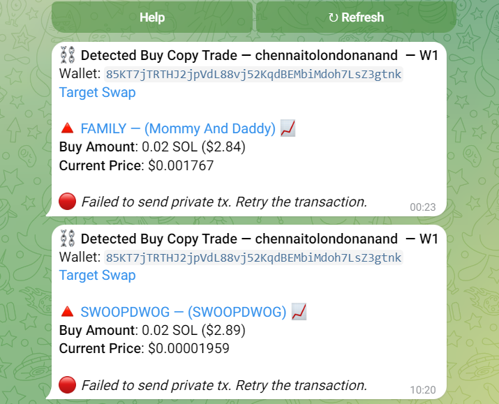csprathap's tweet photo. @chennai2london am getting the below error when i did copytrading from your wallet, can you please help me to fix the below issue https://t.co/tV1JFK4JQv