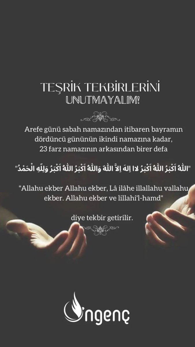 ngencankara's tweet photo. Teşrik Tekbirlerini Unutmayalım! https://t.co/Jzj7TnYXn6