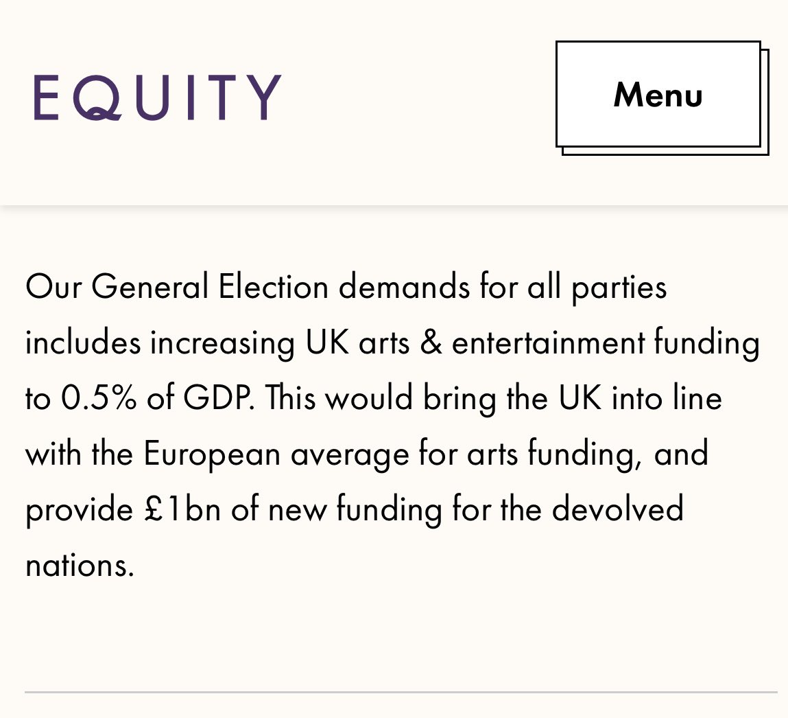 A strong response from <a href="/EquityUK/">Equity</a> to the situation <a href="/WelshNatOpera/">Welsh National Opera</a> has been placed in by <a href="/ace_national/">Arts Council England</a> (&amp; <a href="/Arts_Wales_/">Cyngor Celfyddydau Cymru | Arts Council of Wales</a>). Blackmail is completely unacceptable, as is having to pretend to be “pleased” to have been blackmailed. Politicians need to act now to #SaveWNO. <a href="/lesley4wrexham/">Lesley Griffiths</a>