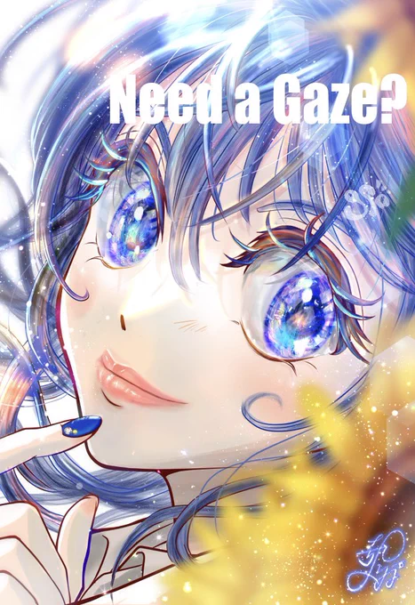 オリジナル女子完成ーキラキラおめめMAXですですもジェルネイルも楽しく描けましたーーーん#一次創作#土日はフォロワーさんが増えるらしい無言フォローフォロバします 