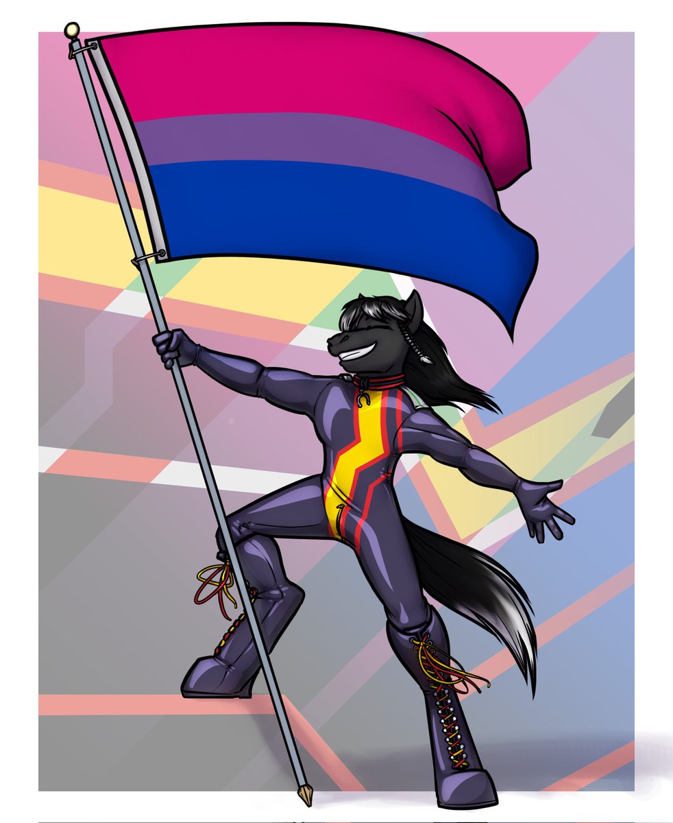 Happy Pride Everyone ❤🧡💛💚💙💜

Be loud, be proud and be yourself, never let anyone take that away from you!

🎨: <a href="/krds_cloud/">KRD | @kinkyrainbowdash.bsky.social</a> 
#PrideMonth #InternationalDayofLatex #Furryart #Artcommission