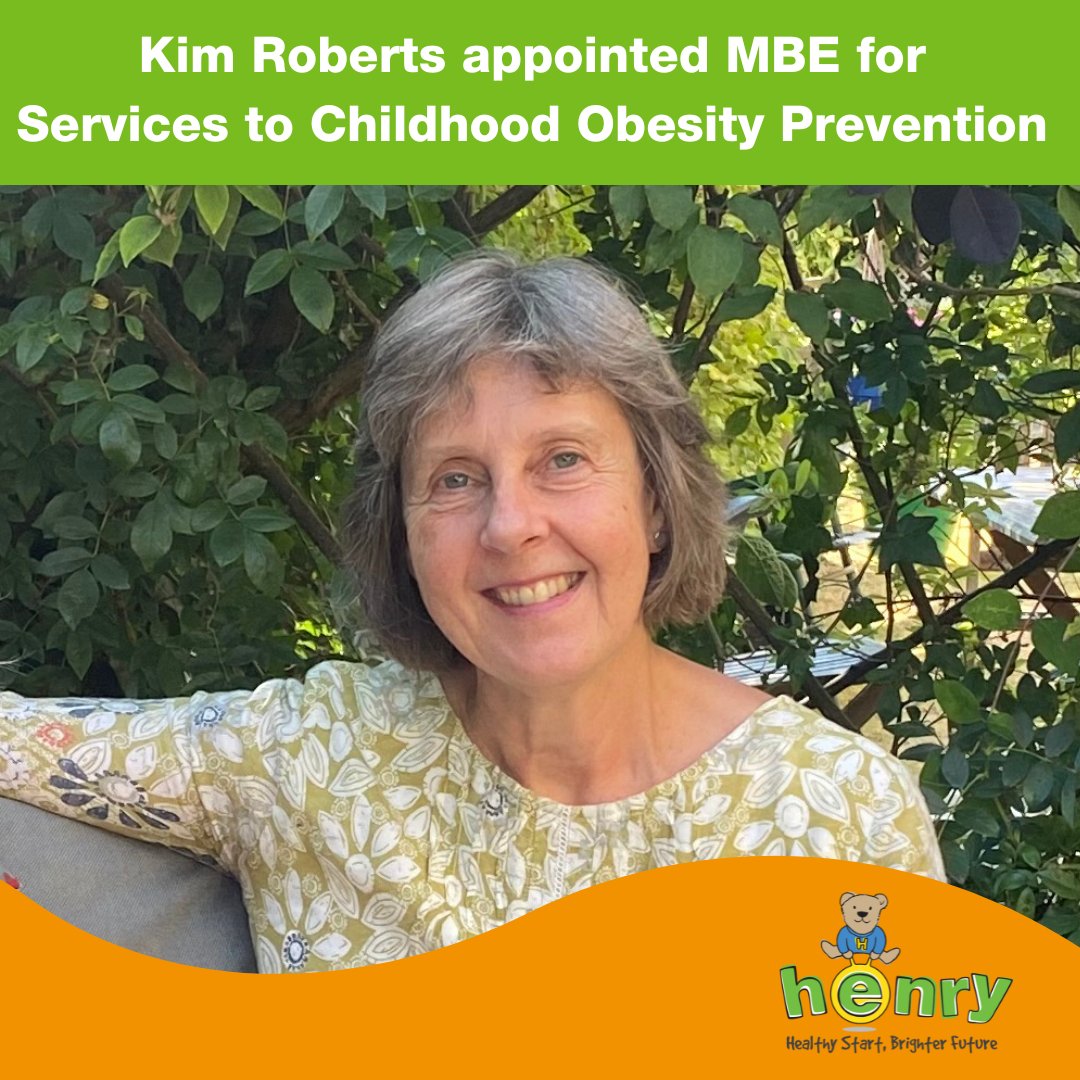 Congratulations to our CEO, Kim Roberts, who has been appointed MBE. Kim said, "I am honoured to receive this award, but I share it with the inspirational, and dedicated HENRY team, who transform the lives of children and their families daily". 

henry.org.uk/news/kim-rober…