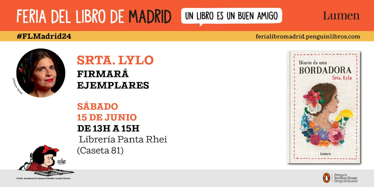 <a href="/AroaMD/">Aroa Moreno Durán</a> <a href="/anajaren_art/">Ana Jarén</a> <a href="/libreriavisor/">Visor Libros</a> ✍️ HOY también estaremos con <a href="/srtalylo/">Señorita Lylo</a> firma ejemplares de «Diario de una bordadora» ⬇️

⏰ 13-15h 👉 Librería Pantha Rei (81)