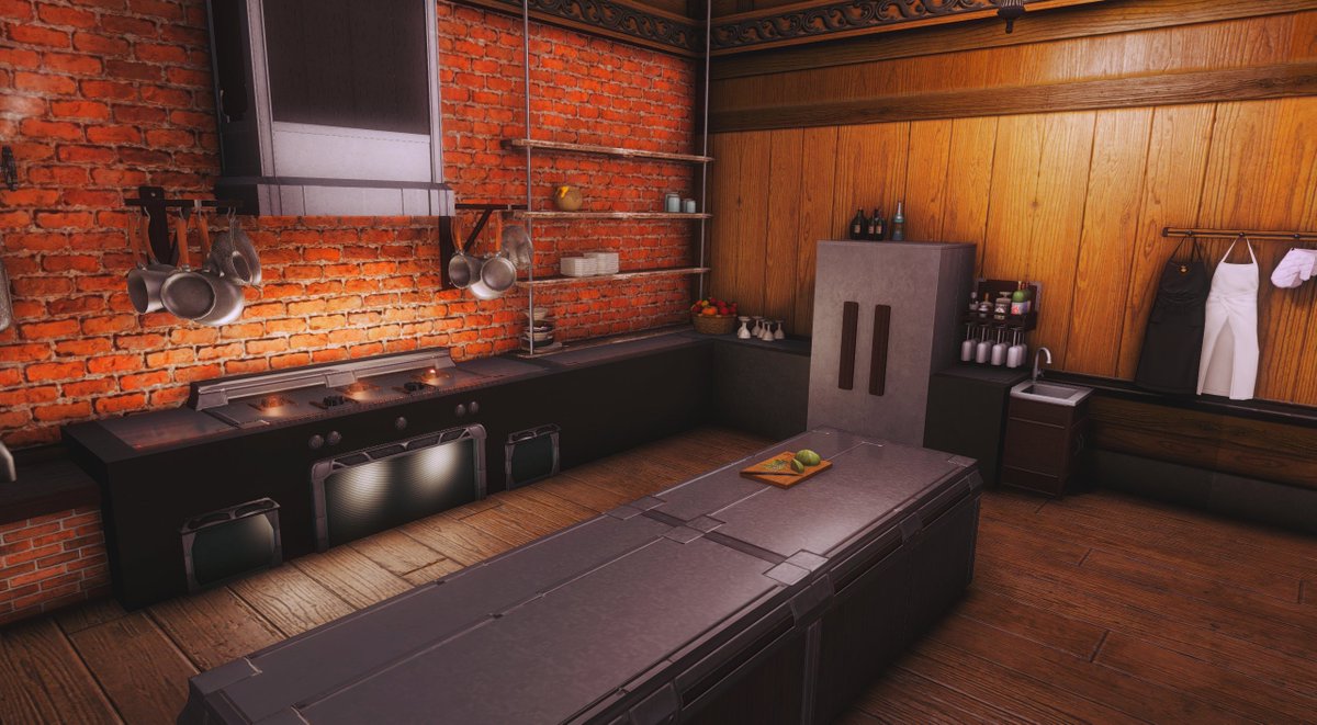Commercial kitchen for a friend (: #ffxivhousing #ff14housing #ffxivscreenshots