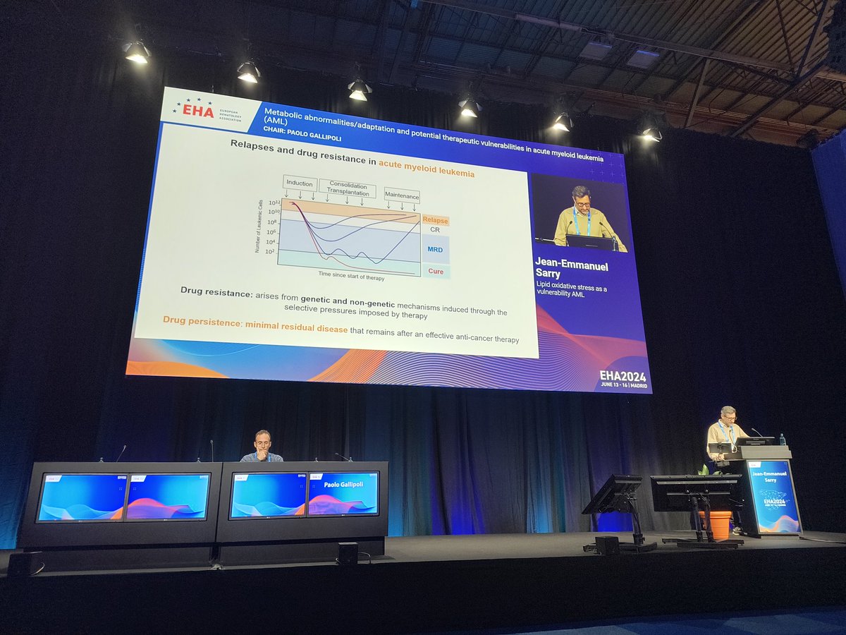 dap_martins's tweet image. Amazing talk summarizing all the old and new directions regarding mitochondrial/lipid metabolism in drug resistant AMLs from @jeansarry at #EHA2024!