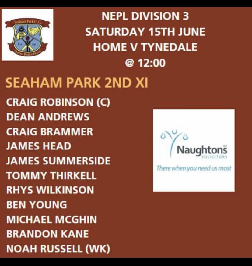 Seaham Park Cricket Club (@seahamparkcc) on Twitter photo Todays teams news
1XI travel to <a href="/WhitburnCC/">Whitburn C.C.</a>
2XI welcome <a href="/TynedaleCC/">Tynedale Cricket Club</a>
Go well gents 🏏
#UTP Todays teams news
1XI travel to <a href="/WhitburnCC/">Whitburn C.C.</a>
2XI welcome <a href="/TynedaleCC/">Tynedale Cricket Club</a>
Go well gents 🏏
#UTP