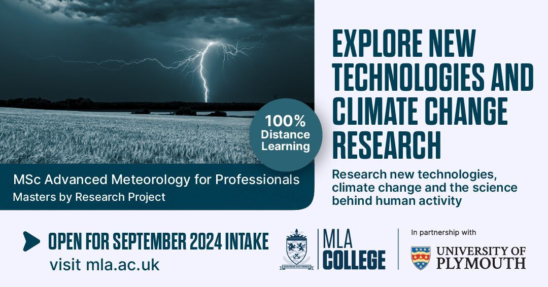 MLA_College's tweet image. Our MSc Advanced Meteorology programme is tailor-made for senior meteorologists like you! 🌦️

Ready to take the leap? Visit buff.ly/3KZQM1X for more info or email info@mla.ac.uk 🌐

#mlacollege #mastersdegree #mastersofscience  #education #opportunities #distancelearning