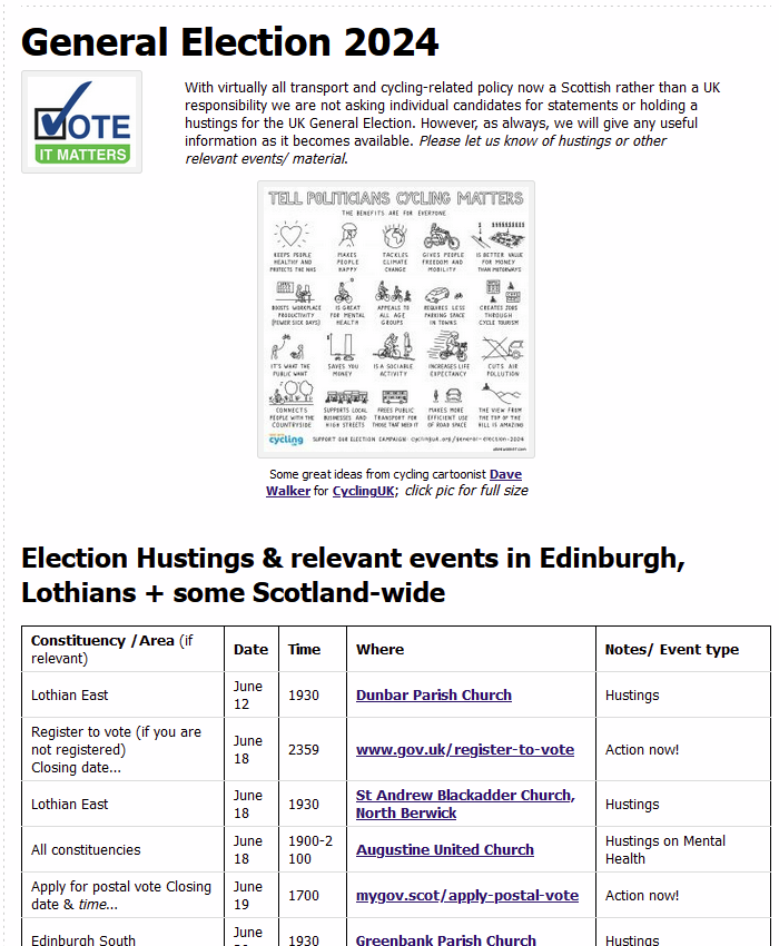 SpokesLothian's tweet photo. @democlub @mySociety @TheyWorkForYou @SwapmyVote @CyclingEdin @edi_dot_bike @SpokesPorty @EdinReporter @EdinburghMinute @EdCriticalMass @InfraSisters @magnatom @sallyhinch @edfoc #GE2024

🚲A great #election cartoon story by @davewalker for @WeAreCyclingUK 

More on our #GeneralElection2024 info page
HERE-->https://t.co/NlbfTSmCG9

🙋‍♀️Tell us of any #hustings in #Edinburgh or #Lothians to add to the table https://t.co/XFjw9kvHsS