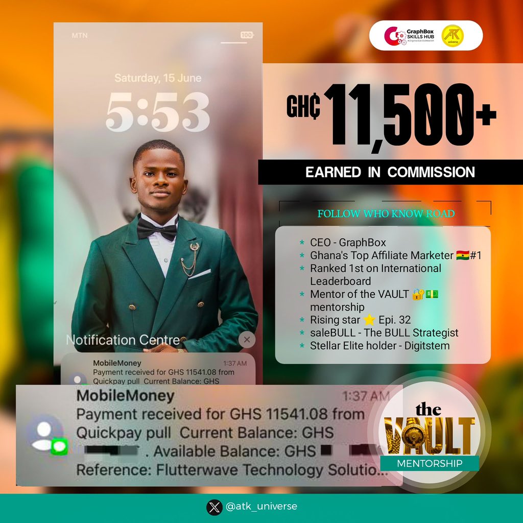 Gh¢11,500+ | N1.1 million Naira in pure commission June is still young. 🧘🏽‍♂️ it's possible, but not when you're not ready to learn

You don't sleep and earn because it's not a Ponzi scheme❗ 

If you're not ready to learn and implement what you'll be thought, please don't even try