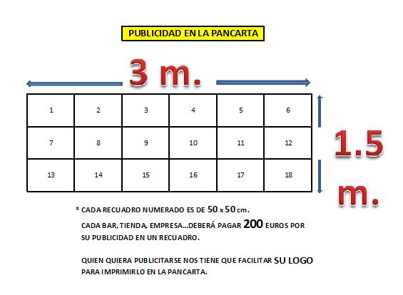 Biznietos2022's tweet image. ABIERTA PUBLICIDAD EN LA PANCARTA‼️👇👇

Cada recuadro de 50x50cm a 200€
Se imprimirá el logo proporcionado en el recuadro

Los interesados podeis contactar a este teléfono:
📞646 52 86 64📞
#biznietos2024 #fiestasdelablanca #patrocinio #publicidad
