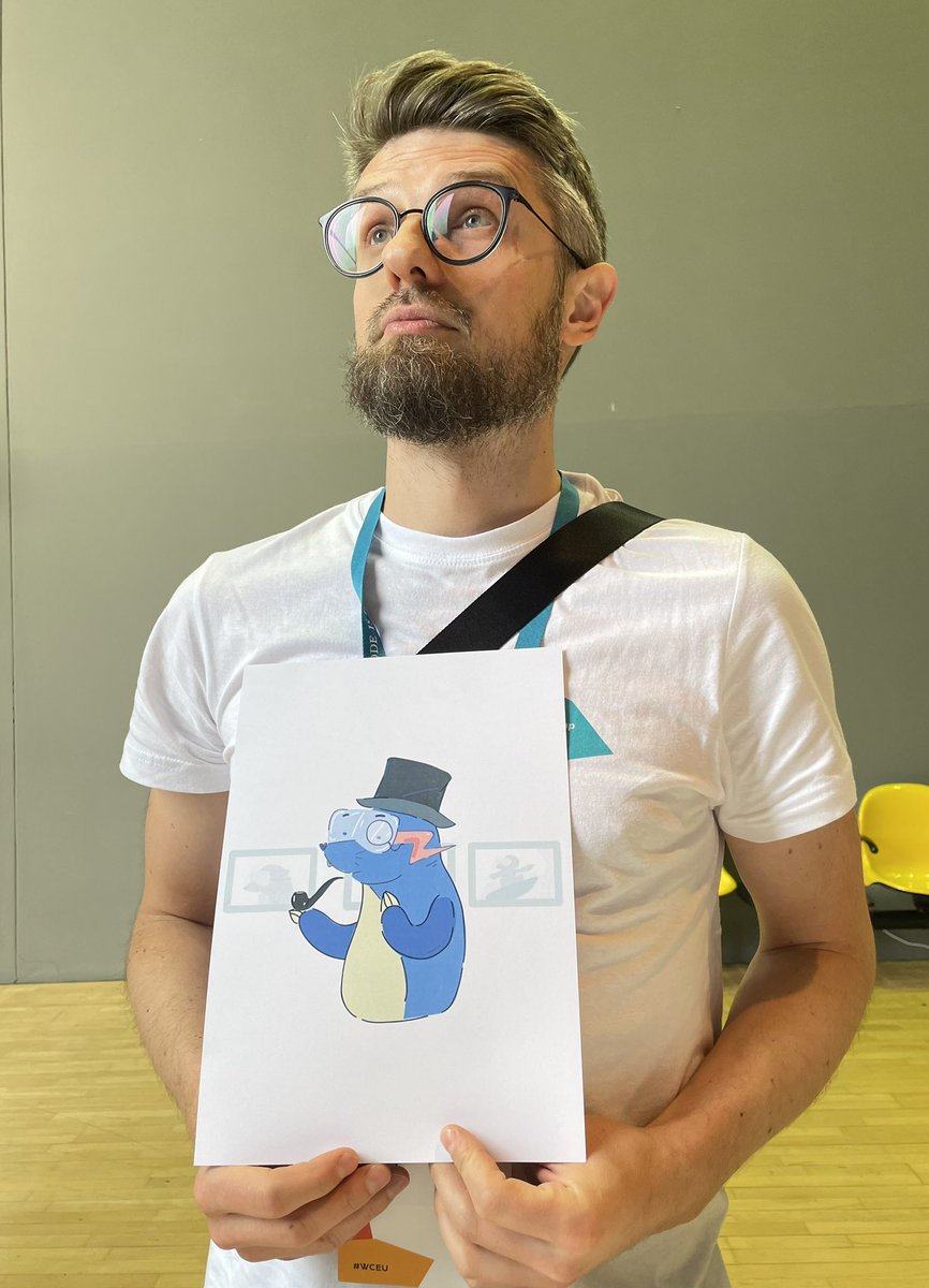 This version of #optimole is my spirit animal for today. 🎩🧐 #wceu <a href="/getoptimole/">Optimole</a>