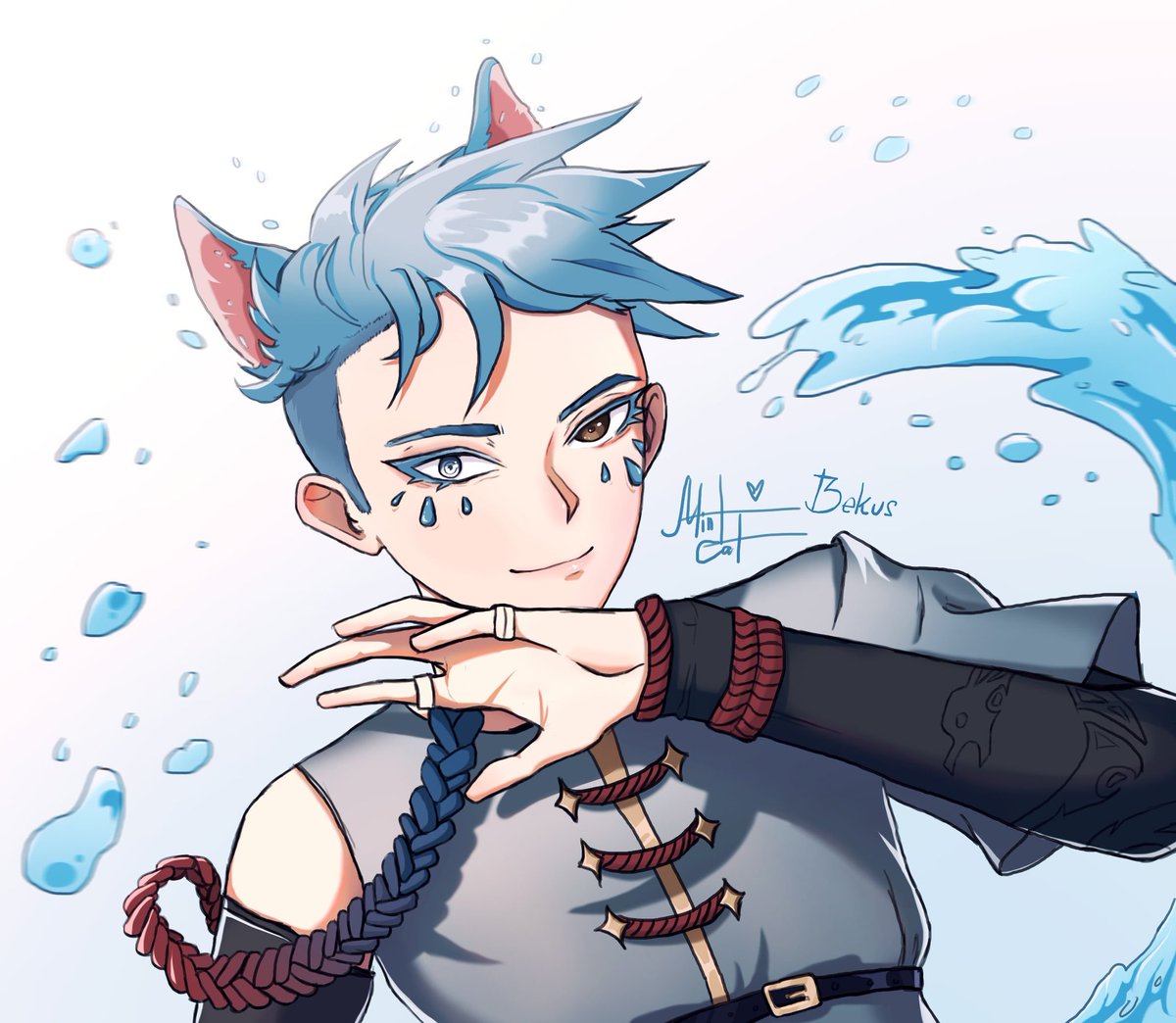 Mint__Cat__'s tweet photo. Our joint work with @BeKus25 
By the way, he's like a character in Genshin Impact!
I admire how he grew up as an artist😭🌸
.
.
.
#art #GenshinImpact #GenshinImpactstyle https://t.co/fA5yiXH5Rl